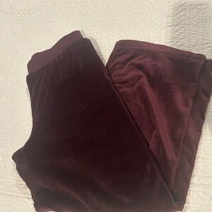 Elegant Burgundy Velvet Pajama Pants